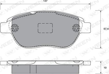 Ween 151-1278 - Тормозные колодки, дисковые, комплект autosila-amz.com