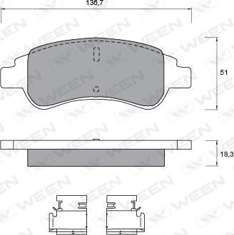 DON MDB2628 - Тормозные колодки, дисковые, комплект autosila-amz.com