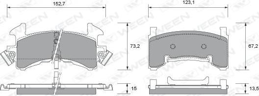 Ween 151-1757 - Тормозные колодки, дисковые, комплект autosila-amz.com