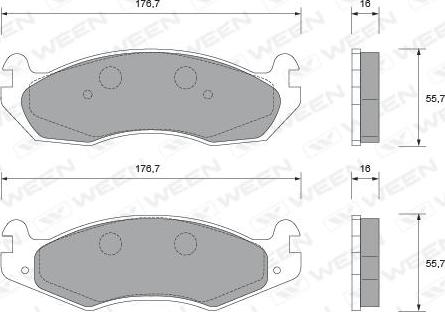 Ween 151-1713 - Тормозные колодки, дисковые, комплект autosila-amz.com