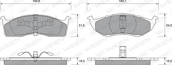 Ween 151-1731 - Тормозные колодки, дисковые, комплект autosila-amz.com