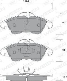 Ween 151-1723 - Тормозные колодки, дисковые, комплект autosila-amz.com