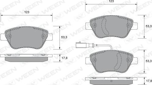 Ween 151-1773 - Тормозные колодки, дисковые, комплект autosila-amz.com