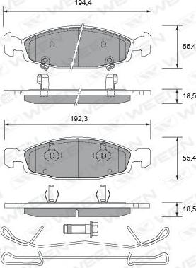 Ween 151-2497 - Тормозные колодки, дисковые, комплект autosila-amz.com