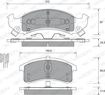 Ween 151-2454 - Тормозные колодки, дисковые, комплект autosila-amz.com