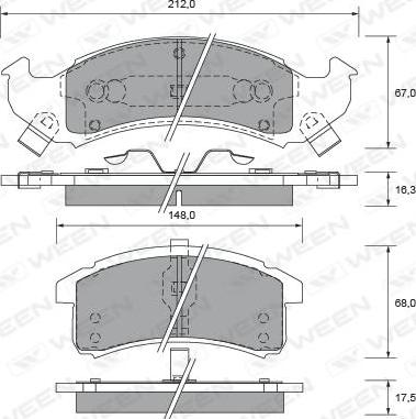 Ween 151-2400 - Тормозные колодки, дисковые, комплект autosila-amz.com