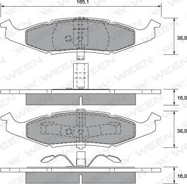 Ween 151-2407 - Тормозные колодки, дисковые, комплект autosila-amz.com