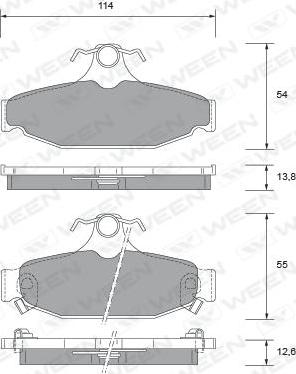 Ween 151-2485 - Тормозные колодки, дисковые, комплект autosila-amz.com