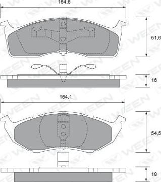 Ween 151-2486 - Тормозные колодки, дисковые, комплект autosila-amz.com