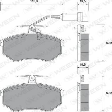 Ween 151-2438 - Тормозные колодки, дисковые, комплект autosila-amz.com