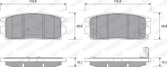 Ween 151-2594 - Тормозные колодки, дисковые, комплект autosila-amz.com