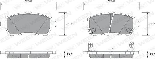 Ween 151-2590 - Тормозные колодки, дисковые, комплект autosila-amz.com