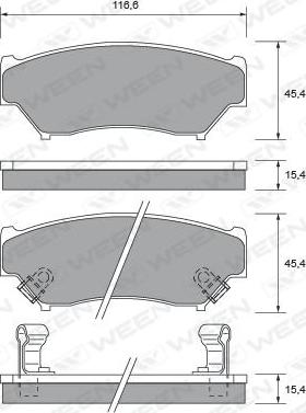 Ween 151-2591 - Тормозные колодки, дисковые, комплект autosila-amz.com