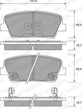 Ween 151-2598 - Тормозные колодки, дисковые, комплект autosila-amz.com