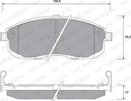 Ween 151-2597 - Тормозные колодки, дисковые, комплект autosila-amz.com