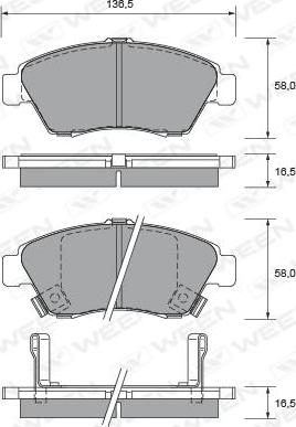 Ween 151-2555 - Тормозные колодки, дисковые, комплект autosila-amz.com