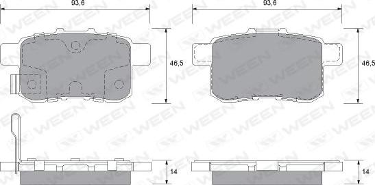 Ween 151-2569 - Тормозные колодки, дисковые, комплект autosila-amz.com