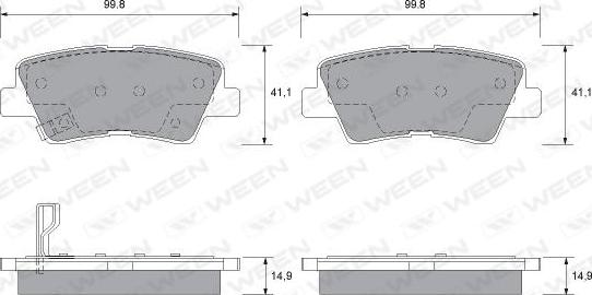 Ween 151-2567 - Тормозные колодки, дисковые, комплект autosila-amz.com