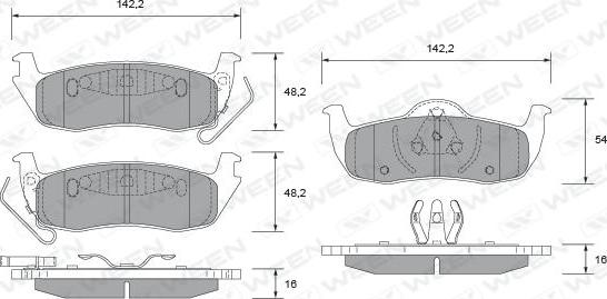 Ween 151-2506 - Тормозные колодки, дисковые, комплект autosila-amz.com