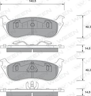 Key Parts KBP2174 - Тормозные колодки, дисковые, комплект autosila-amz.com