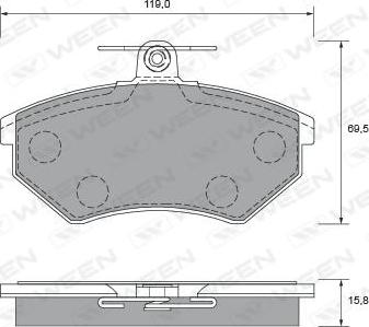 Ween 151-2515 - Тормозные колодки, дисковые, комплект autosila-amz.com