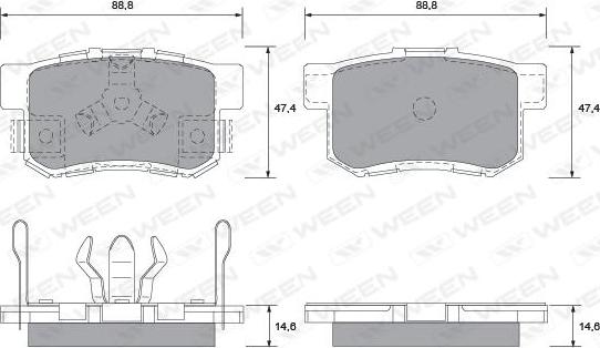 Ween 151-2589 - Тормозные колодки, дисковые, комплект autosila-amz.com