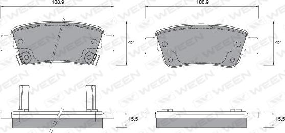 Ween 151-2585 - Тормозные колодки, дисковые, комплект autosila-amz.com