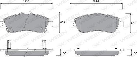 Ween 151-2586 - Тормозные колодки, дисковые, комплект autosila-amz.com