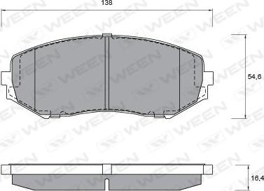 Ween 151-2587 - Тормозные колодки, дисковые, комплект autosila-amz.com