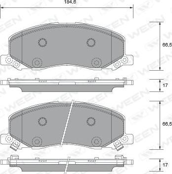 Ween 151-2690 - Тормозные колодки, дисковые, комплект autosila-amz.com