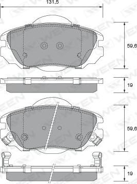 Ween 151-2691 - Тормозные колодки, дисковые, комплект autosila-amz.com