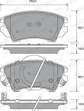 Ween 151-2692 - Тормозные колодки, дисковые, комплект autosila-amz.com