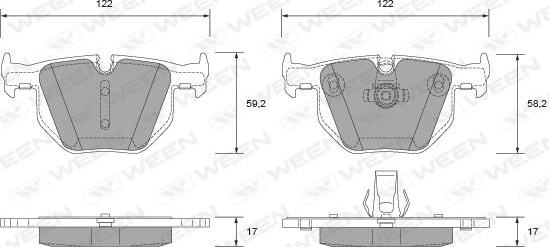 Ween 151-2658 - Тормозные колодки, дисковые, комплект autosila-amz.com