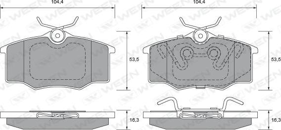 Ween 151-2680 - Тормозные колодки, дисковые, комплект autosila-amz.com