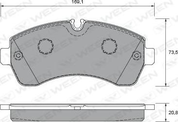 Ween 151-2634 - Тормозные колодки, дисковые, комплект autosila-amz.com