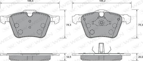 Ween 151-2626 - Тормозные колодки, дисковые, комплект autosila-amz.com