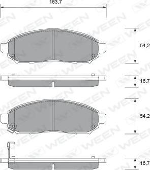 Ween 151-2095 - Тормозные колодки, дисковые, комплект autosila-amz.com