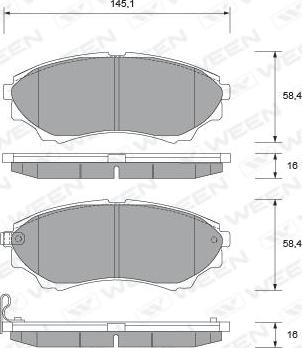 Ween 151-2084 - Тормозные колодки, дисковые, комплект autosila-amz.com