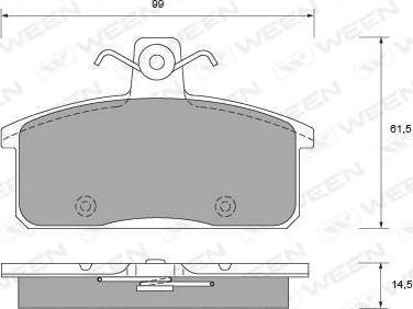 Ween 151-2196 - Тормозные колодки, дисковые, комплект autosila-amz.com