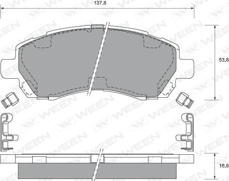 Ashuki S011-25J - Тормозные колодки, дисковые, комплект autosila-amz.com