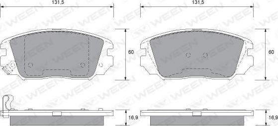 Ween 151-2150 - Тормозные колодки, дисковые, комплект autosila-amz.com