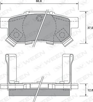 Ween 151-2169 - Тормозные колодки, дисковые, комплект autosila-amz.com