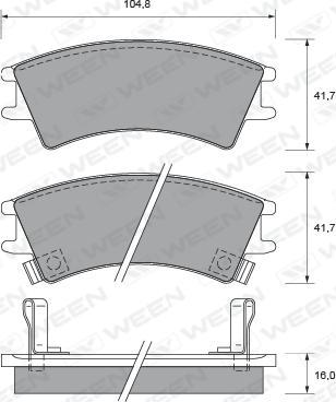 Ween 151-2165 - Тормозные колодки, дисковые, комплект autosila-amz.com