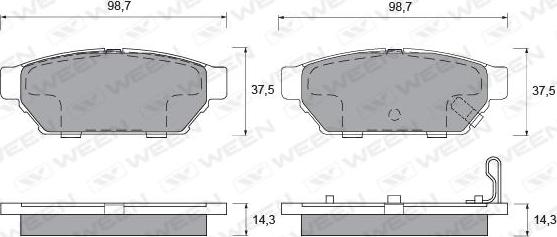 Ween 151-2107 - Тормозные колодки, дисковые, комплект autosila-amz.com