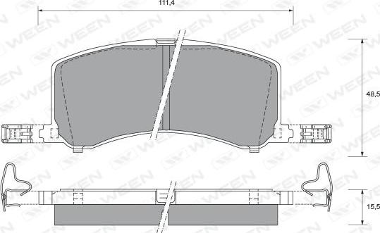 Ween 151-2118 - Тормозные колодки, дисковые, комплект autosila-amz.com