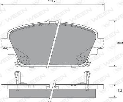 Ween 151-2180 - Тормозные колодки, дисковые, комплект autosila-amz.com