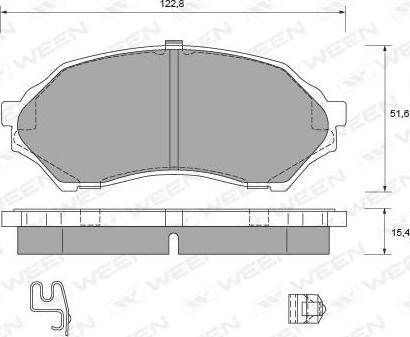 Ween 151-2188 - Тормозные колодки, дисковые, комплект autosila-amz.com