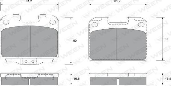 Ween 151-2124 - Тормозные колодки, дисковые, комплект autosila-amz.com