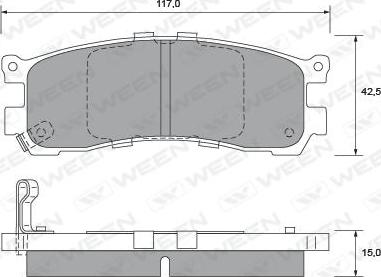 Ween 151-2174 - Тормозные колодки, дисковые, комплект autosila-amz.com