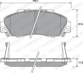 Ween 151-2171 - Тормозные колодки, дисковые, комплект autosila-amz.com